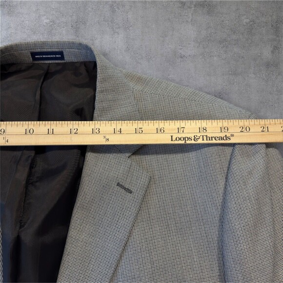 STAFFORD Mens 50R Gray Blazer Sport Coat Two Button Jacket Suit Classic - Picture 9 of 16